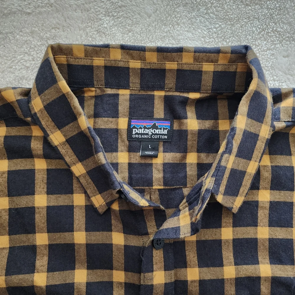 Patagonia Long-Sleeve Chima Cotton Shirt, Men's Large, EUC - Pine Lodge/Black - Picture 5 of 10